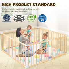 OMYbaby playpen expandable panels demonstrate flexible shapes for room layouts.