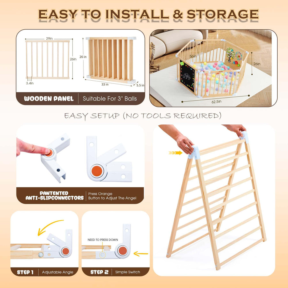 OMYbaby wood playpen nursery corner – creates a dedicated, safe play space in any room.