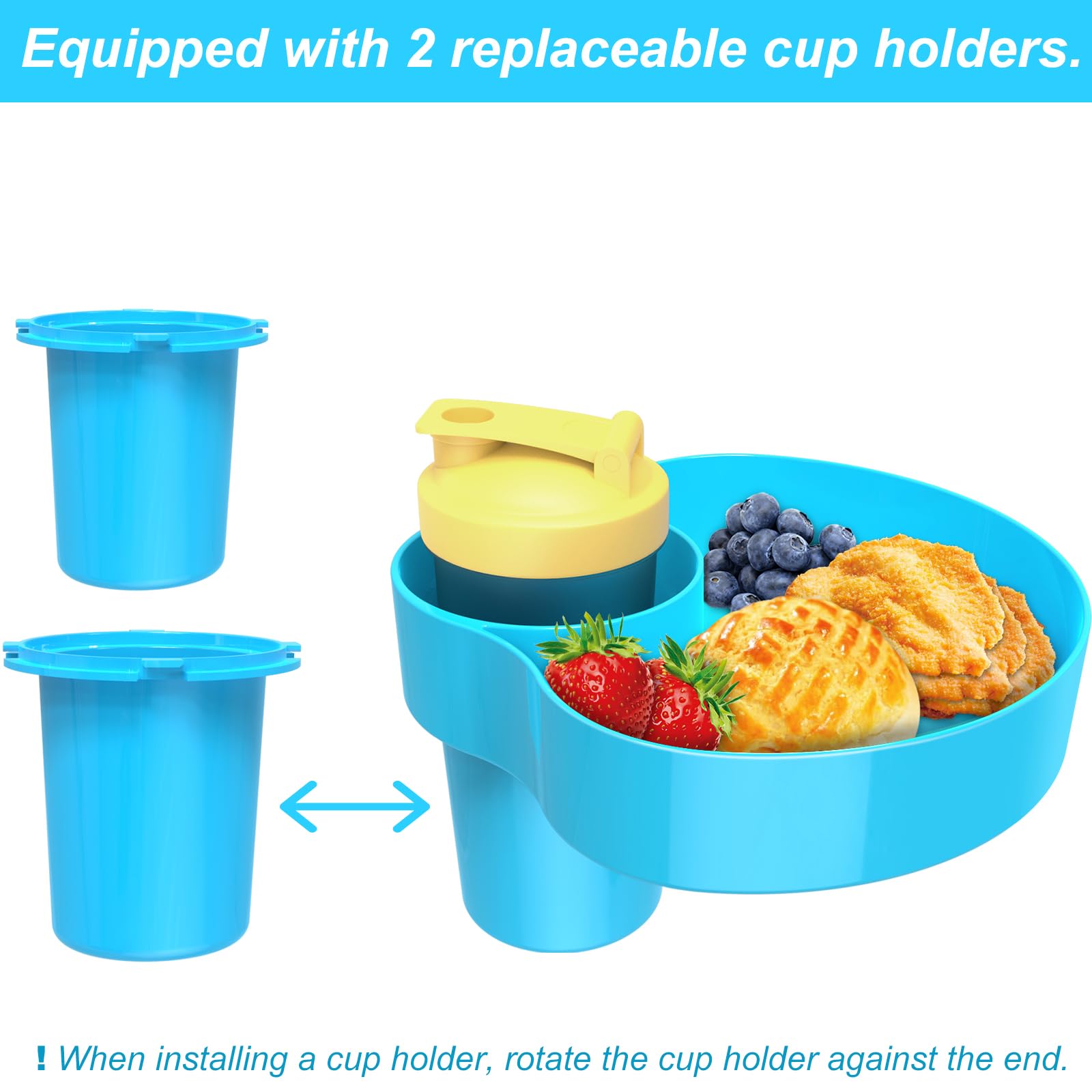 OMYPOTT food-grade ABS materials tray ensures sturdy meal support on family trips.