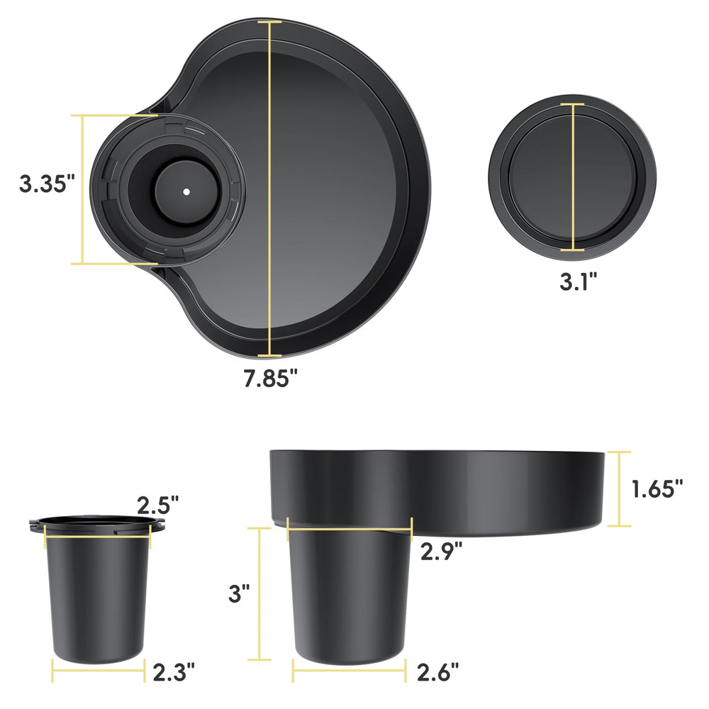 OMYPOTT car-seat-snack-tray-black finish complements interiors while offering durable functionality
