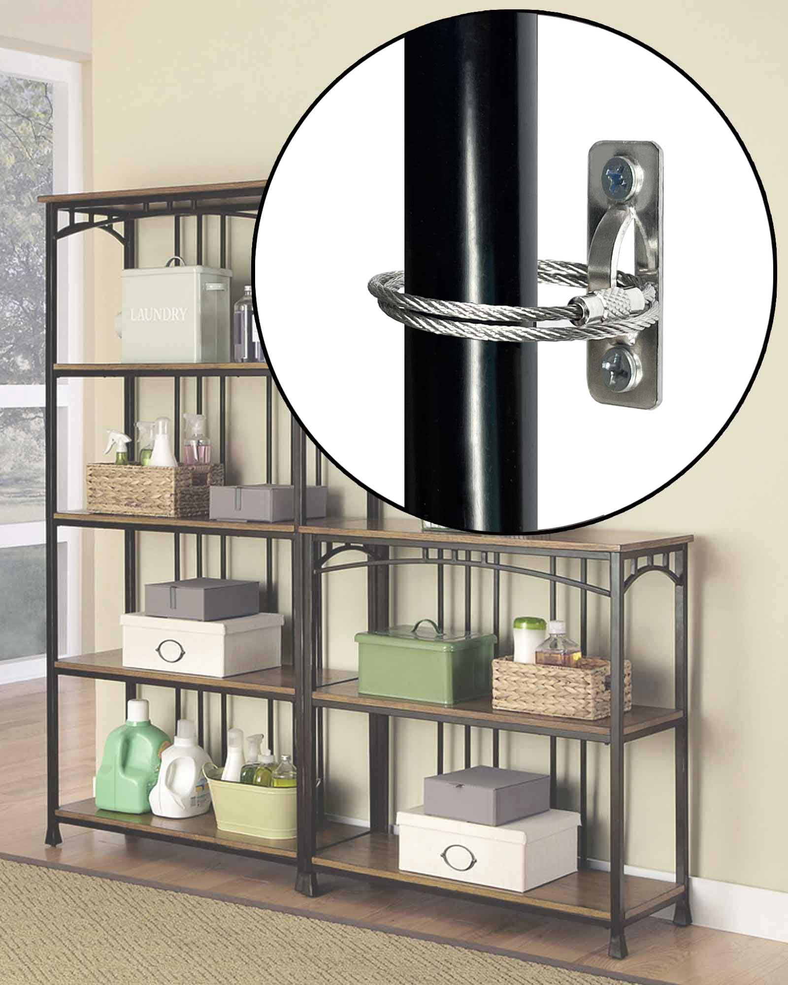 Omypuehen bookshelf secured for nursery or living spaces, promoting stability.