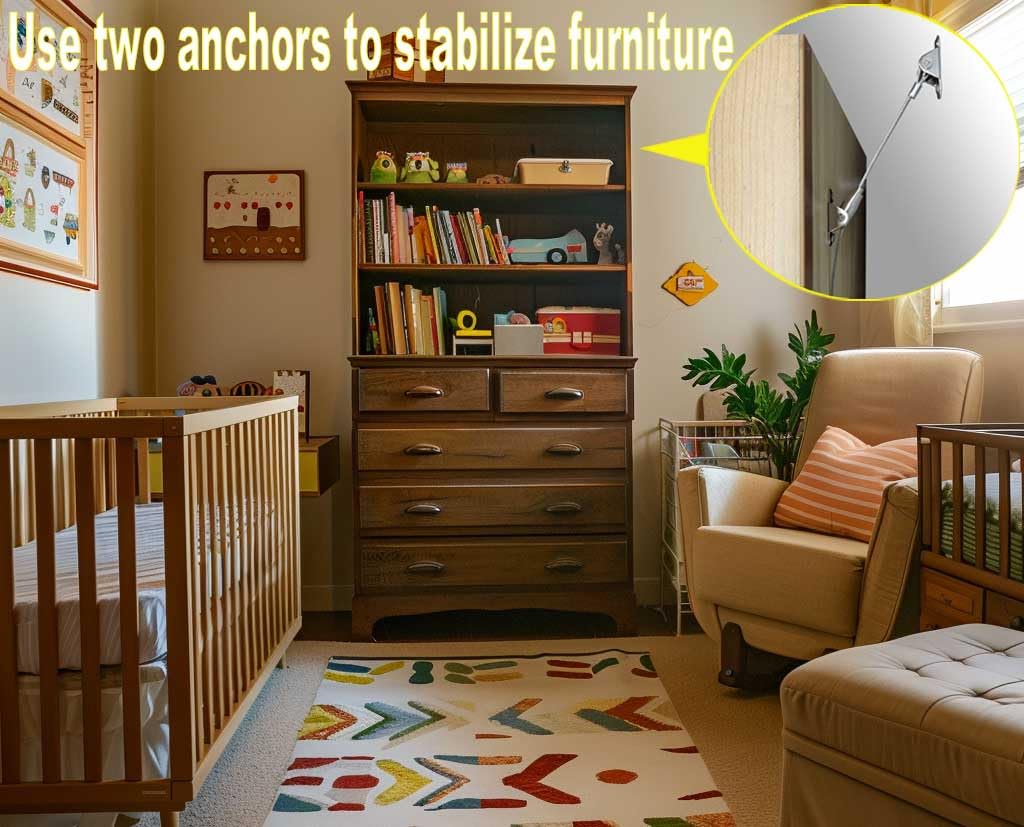 Omypuehen cabinet stabilizer keeps doors firmly attached to wall.