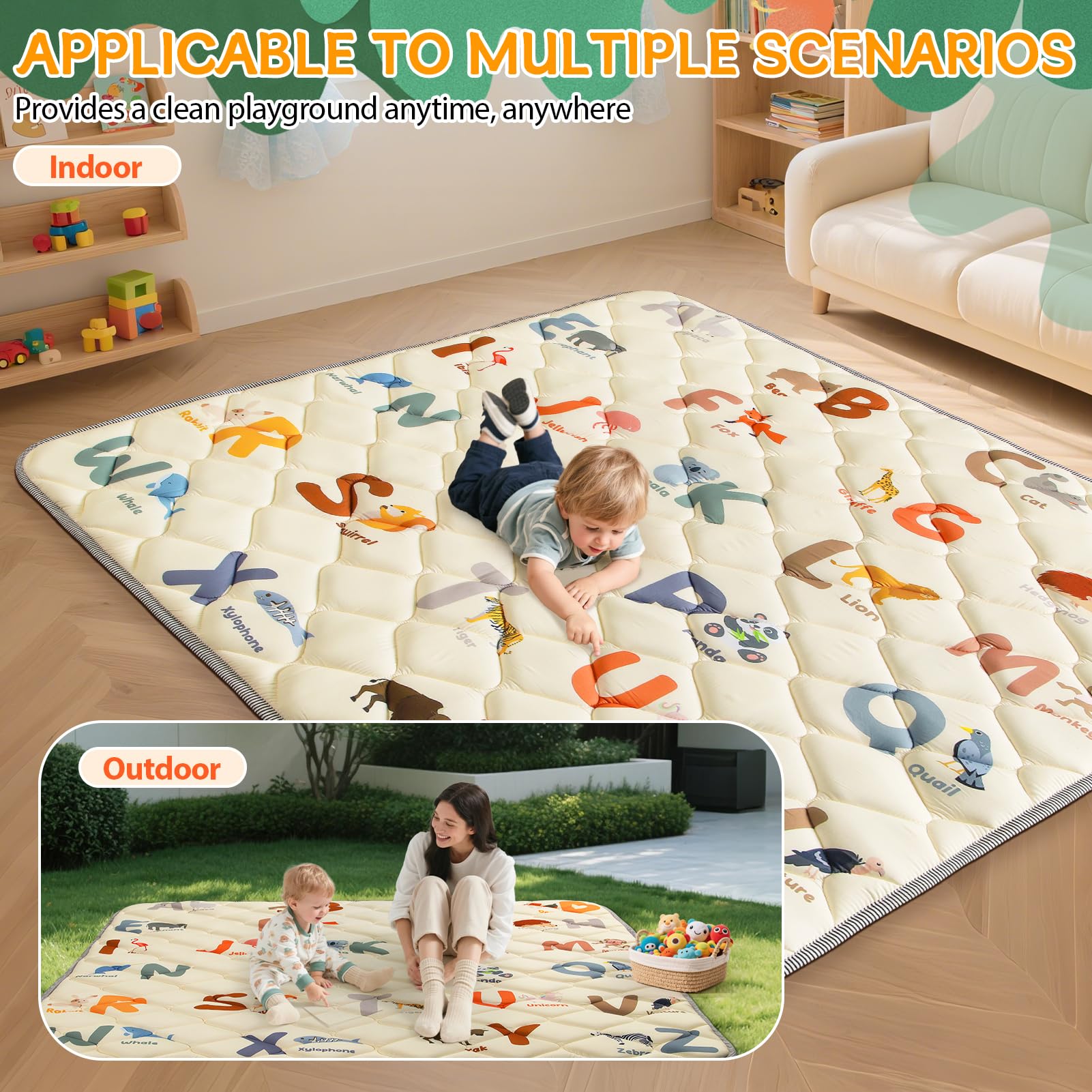 Omzer animal alphabet design entertains while supporting early learning.