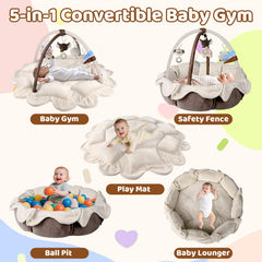 Omzer baby lounger mode shown for cozy newborn relaxation and supervised play.