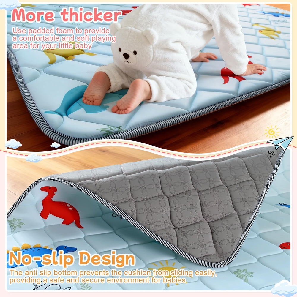 omzer baby play mat 0.8-inch thickness cushions wrists and knees during crawling