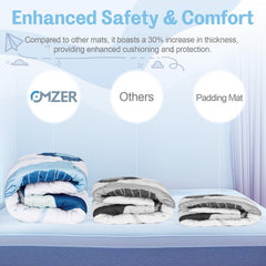 Omzer Baby Play Mat floor padding provides a stable play surface.