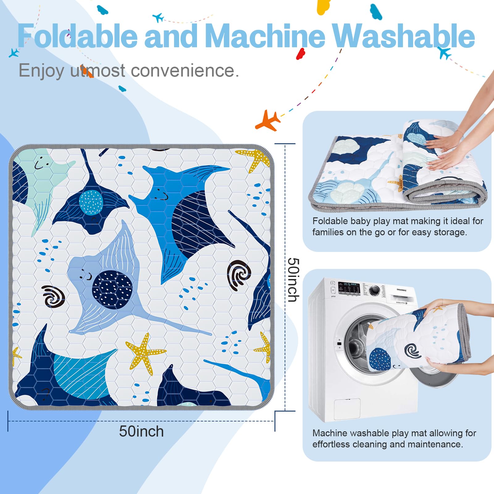 Omzer Baby Play Mat outdoor tent use for park and camp.