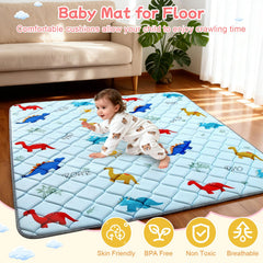 omzer baby play mat dinosaur design provides visual stimulation for babies
