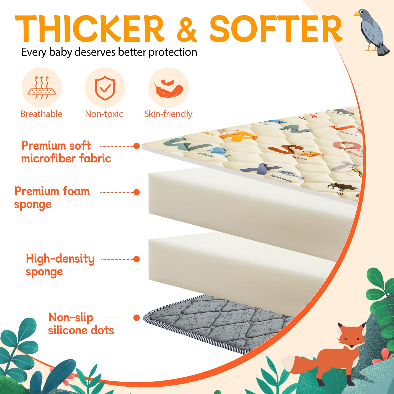 Omzer baby play mat foldable portable design for easy storage and travel.