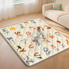 Omzer baby play mat folded compact for travel and storage.