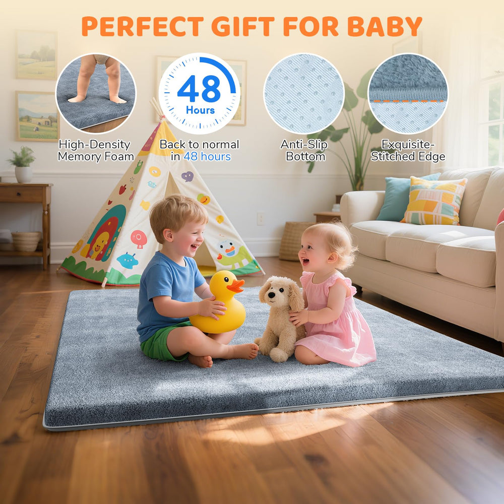Omzer Baby Play Mat folded-storage design emphasizes quick packing after playtime.