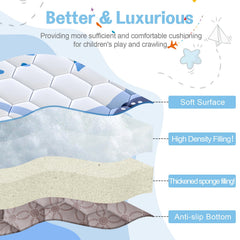 Omzer baby play mat machine washable for quick post-play cleaning.