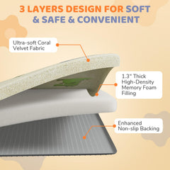 Omzer baby play mat non-slip backing secures surfaces and prevents shifting.