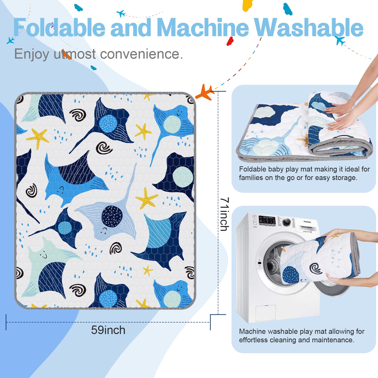 Omzer baby play mat great for outdoor tents and shaded picnics.