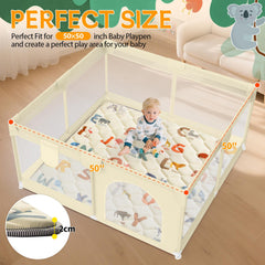 omzer baby play mat top view animals alphabet design engages visual learning during play.