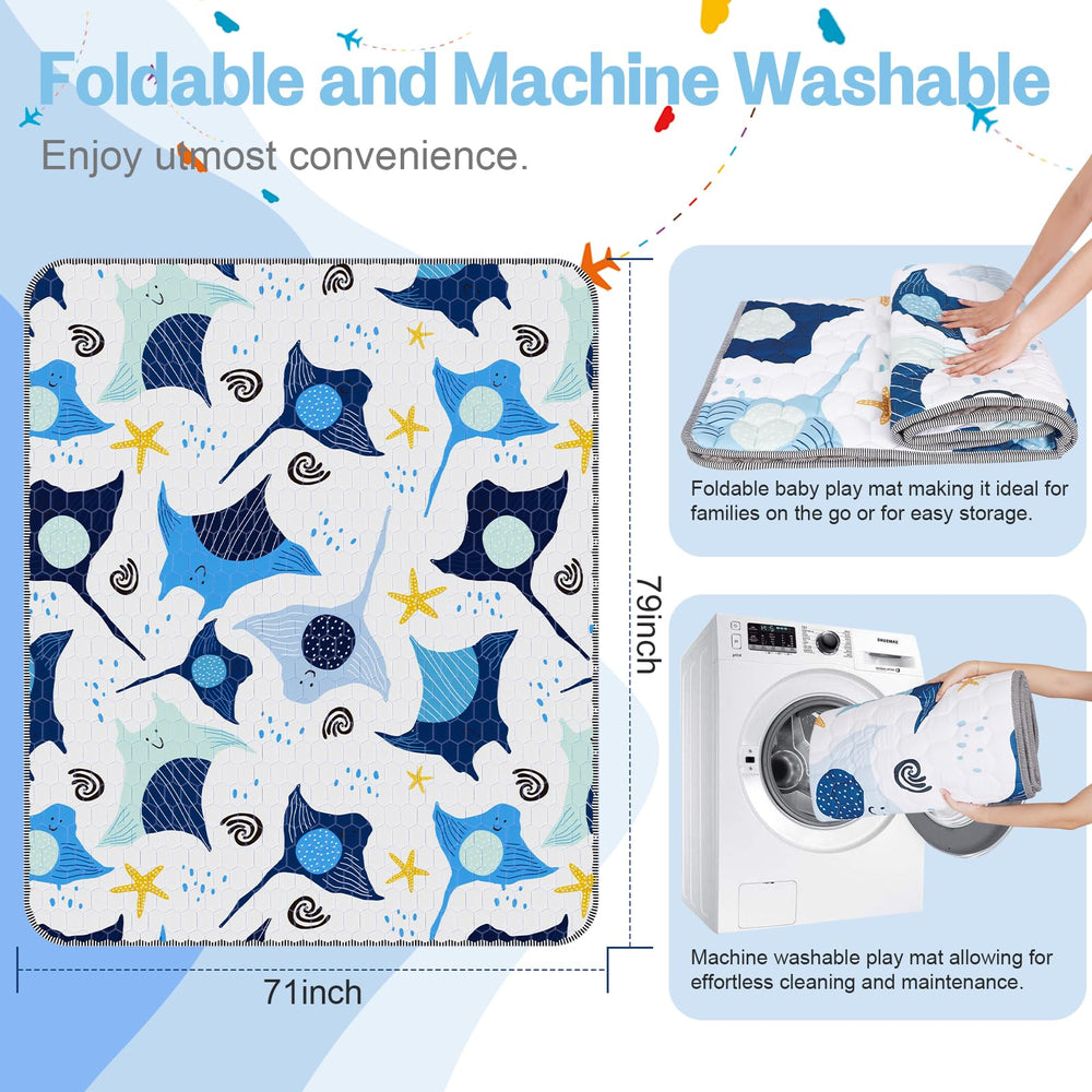 Omzer baby play mat ultra-soft foam padding for cushioned tummy time and gentle play.