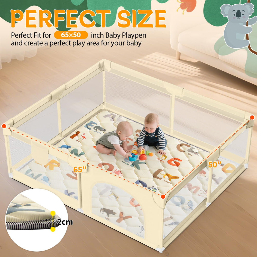 Omzer baby play mat unfolded shows spacious crawling area.