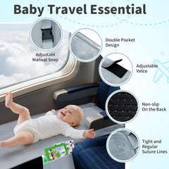Omzer baby airplane bed with ultra-soft velvet fabric for comfy naps during flights