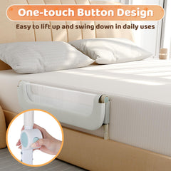 Omzer bed guard rail shows 12-height adjustment capability