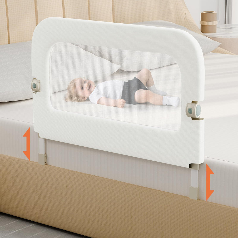 omzer bed guard rail 32inch folding demonstrates quick setup for safer toddler sleep at night