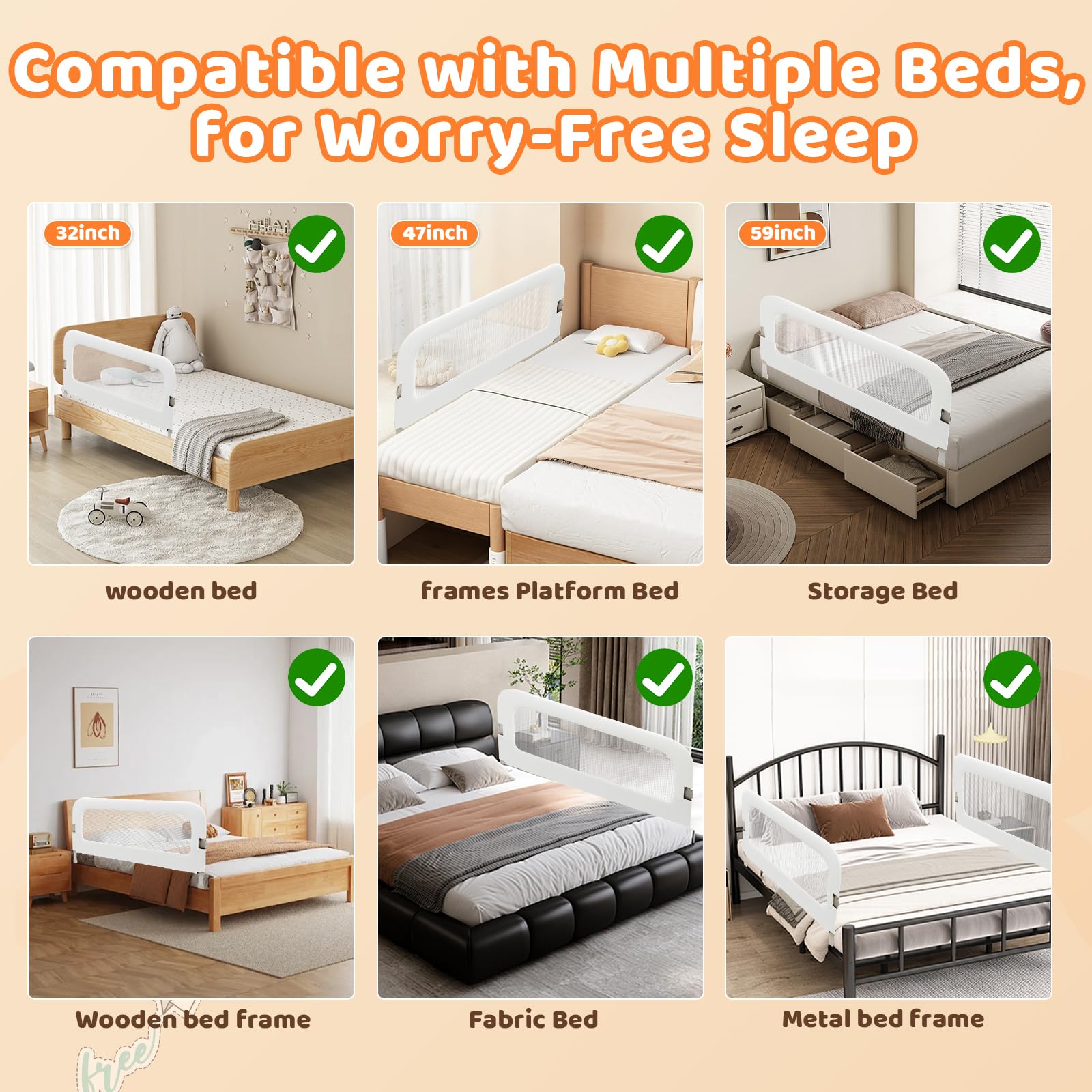 omzer bed guard rail folds compactly for storage and travel