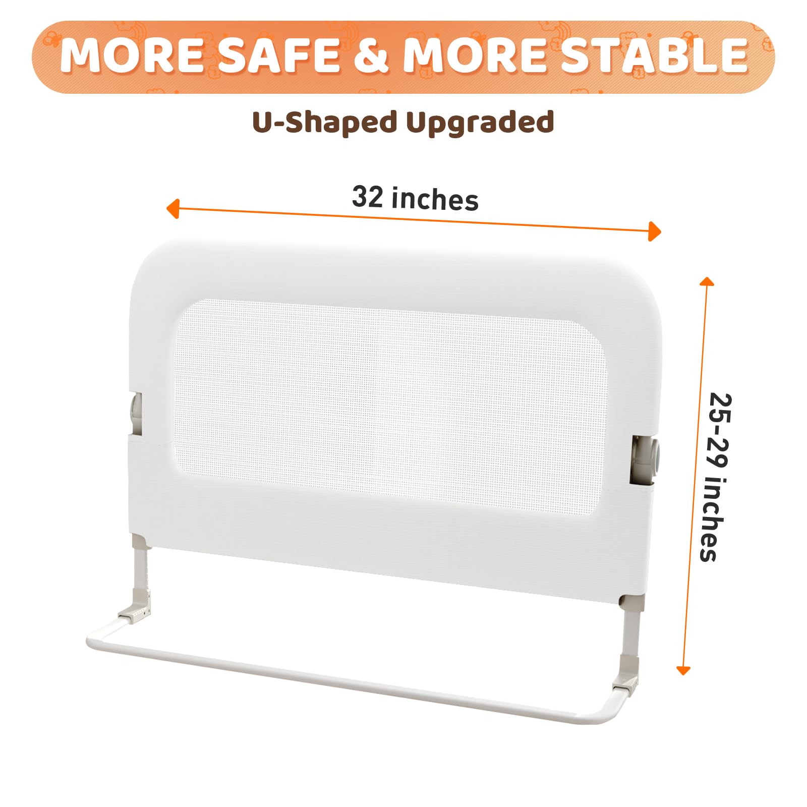 omzer Bed Guard Rail mattress compatibility across twin to king for versatile beds.