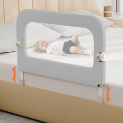omzer bed guard rail folded 32in showing compact storage and space-saving design.