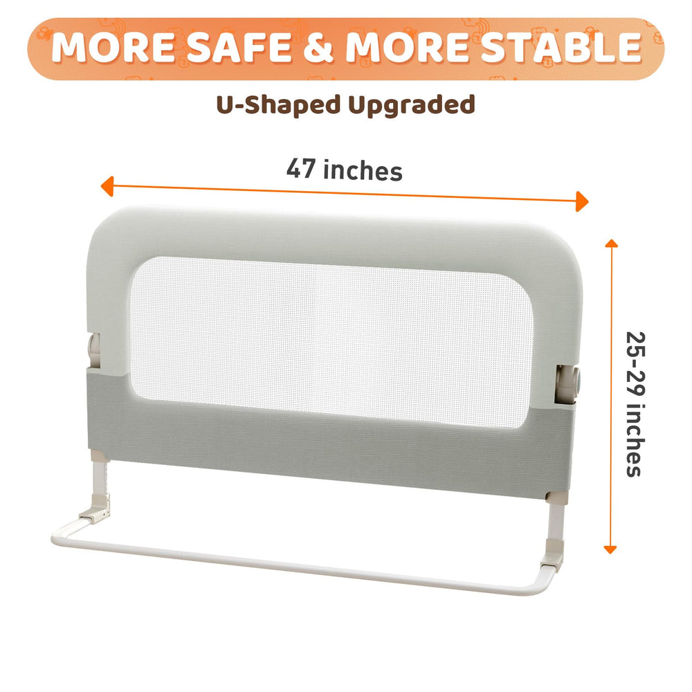 omzer bed guard rail machine-washable cover for quick cleanup.