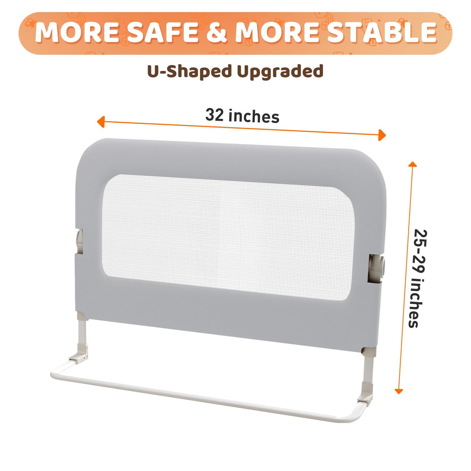 omzer bed guard rail removable machine-washable mesh cover.