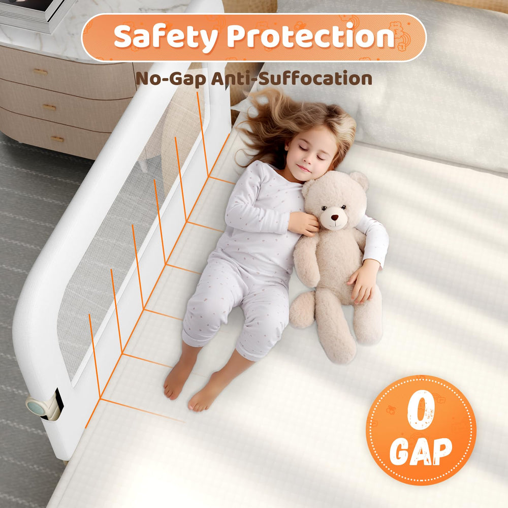 omzer bed guard rail quick-fold-action highlights space-saving when not in use