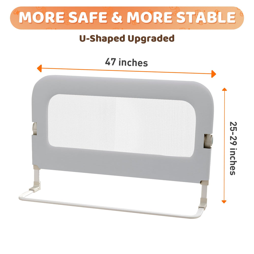 Omzer bed guard rail operates quietly to avoid disturbances