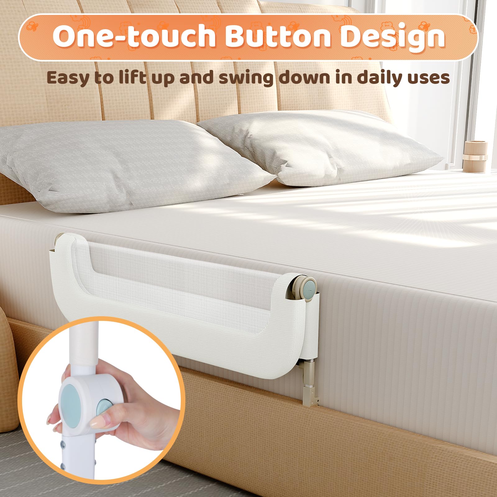 omzer bed guard rail u-shape kickstand provides stable under-mattress support
