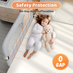 omzer bed guard rail u-shaped kickstand stabilizes under the mattress for a secure base.