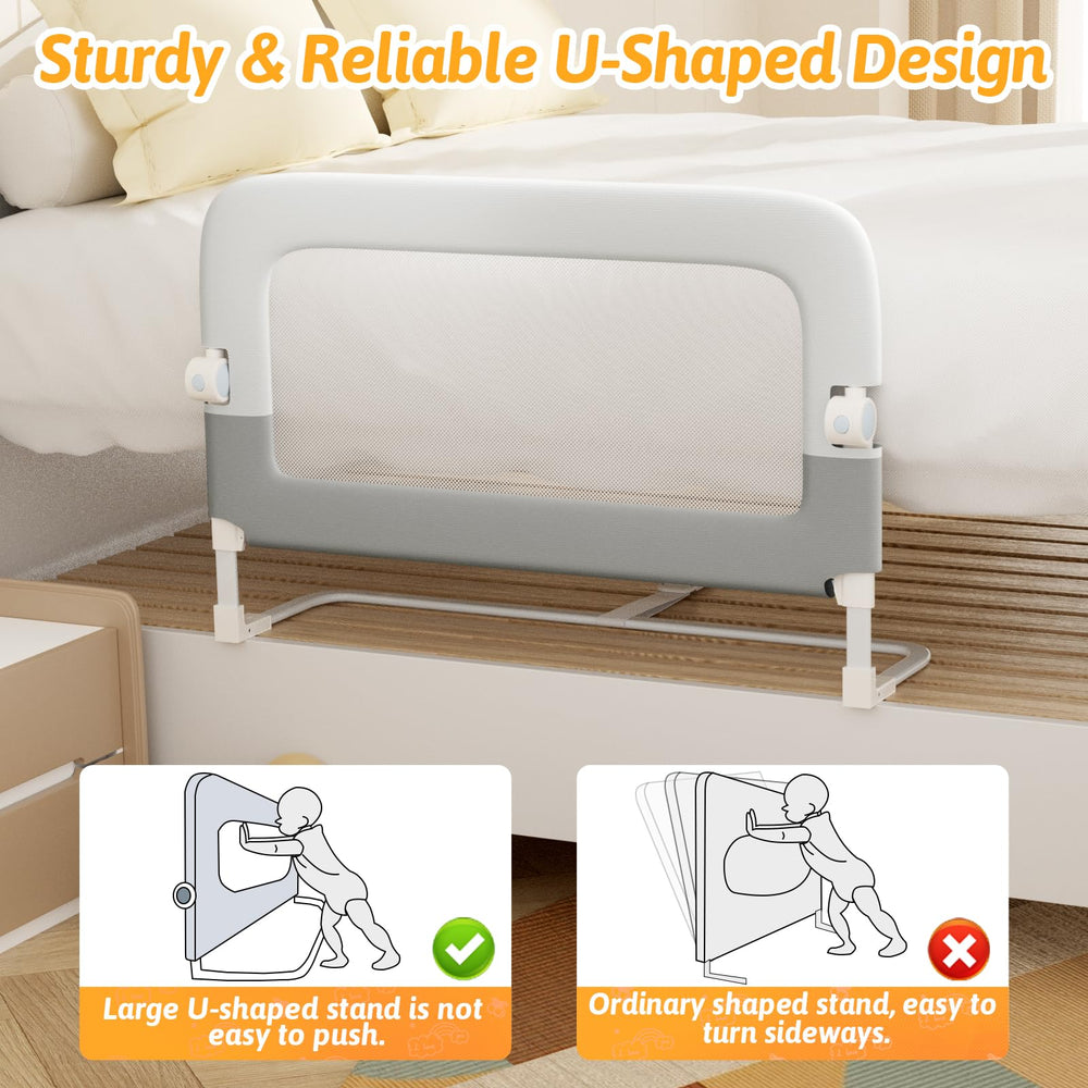 Omzer bed rail toddlers breathable mesh fabric keeps baby cool.