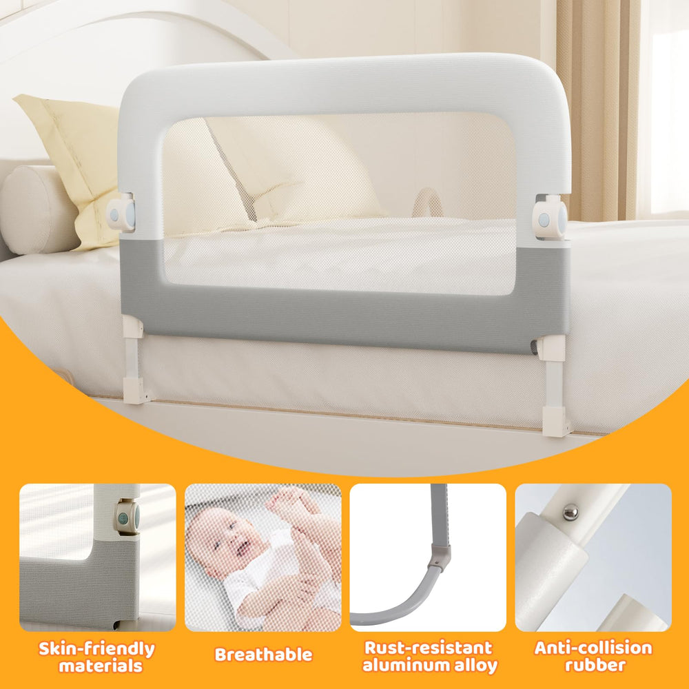 Omzer bed rail toddlers easy-clean removable cover for quick maintenance.