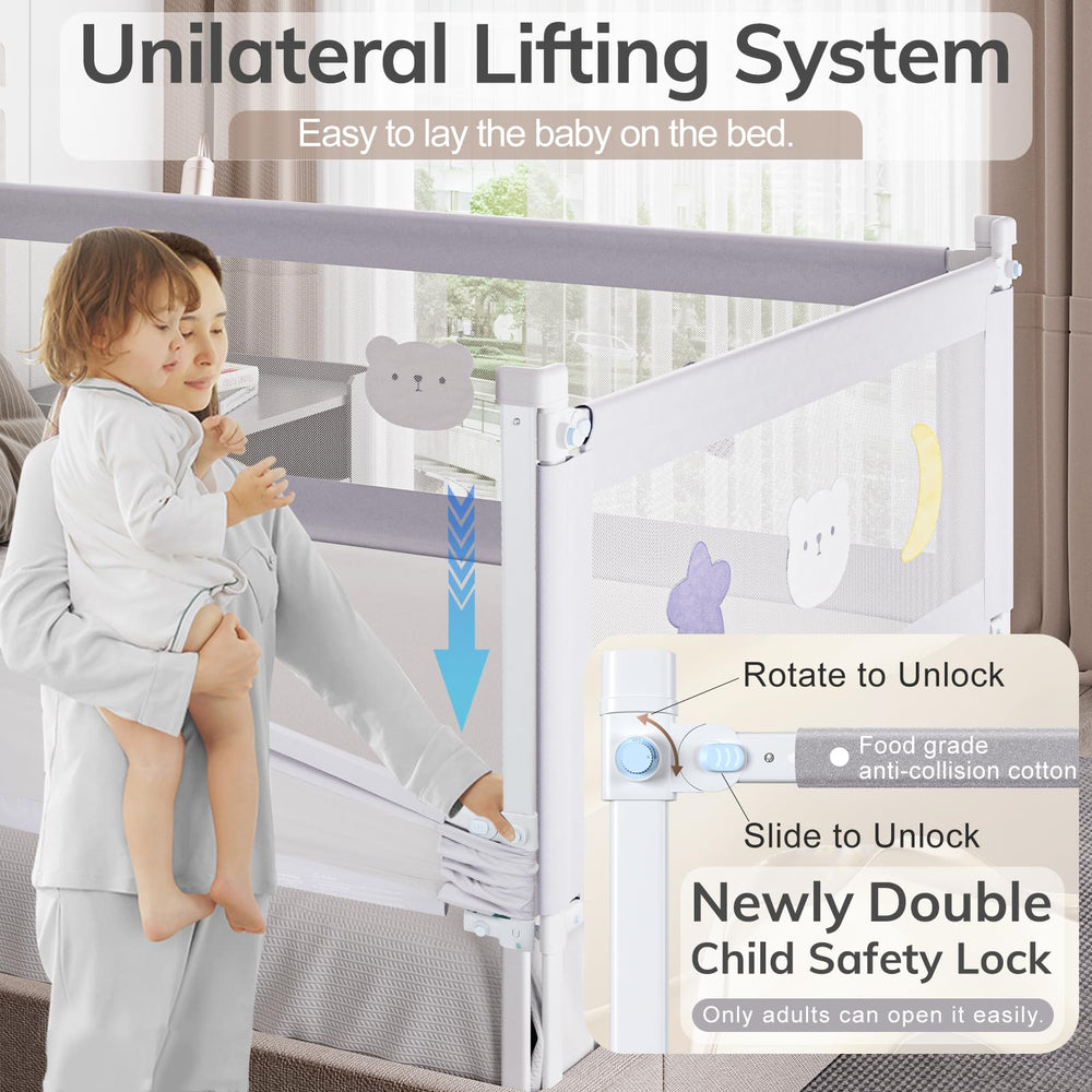 omzer bed rail toddlers height adjustment 2 to 13 inches