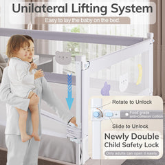 omzer bed rail toddlers height adjustment 2 to 13 inches