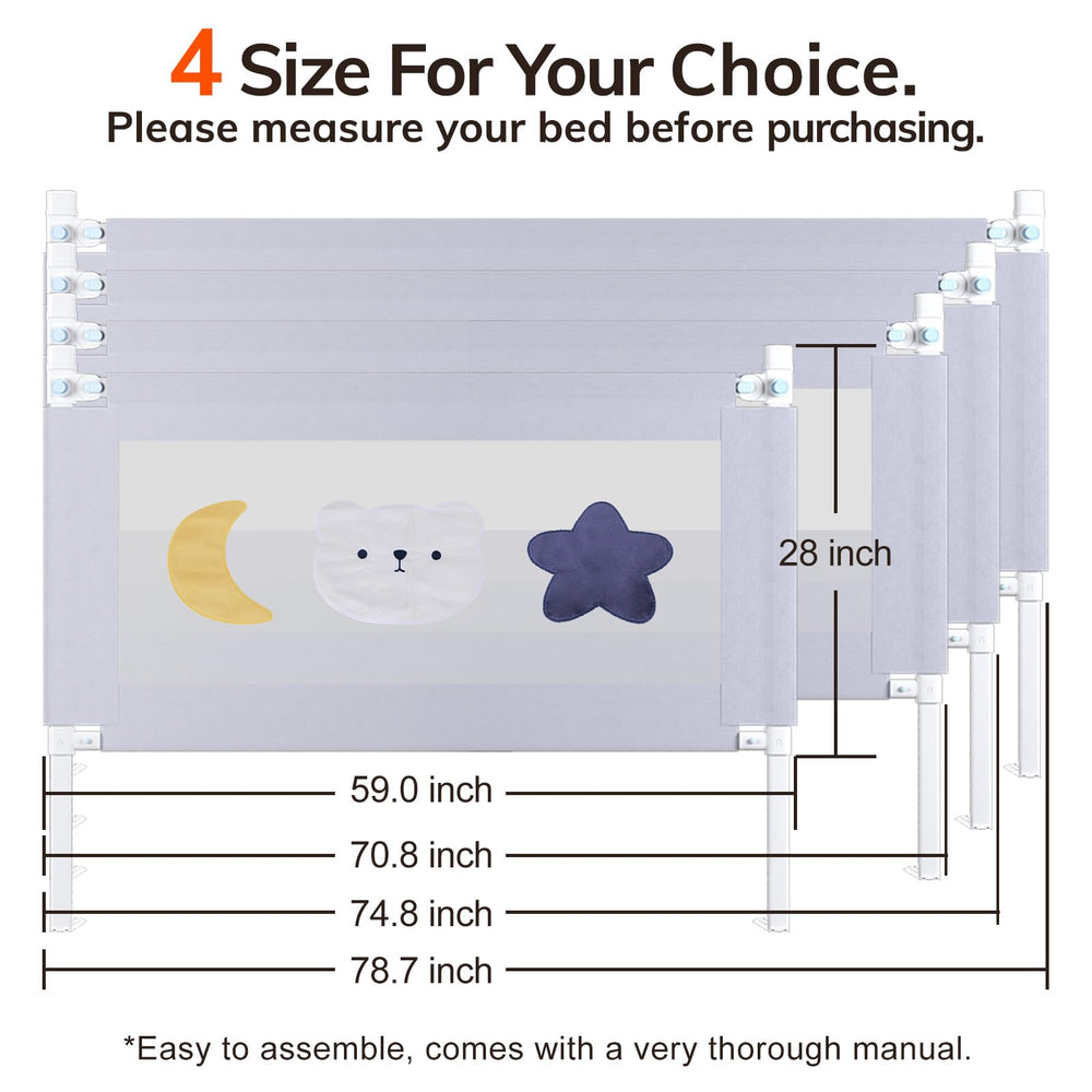 Omzer bed rail showing side-lift fold design for easy bedtime access.