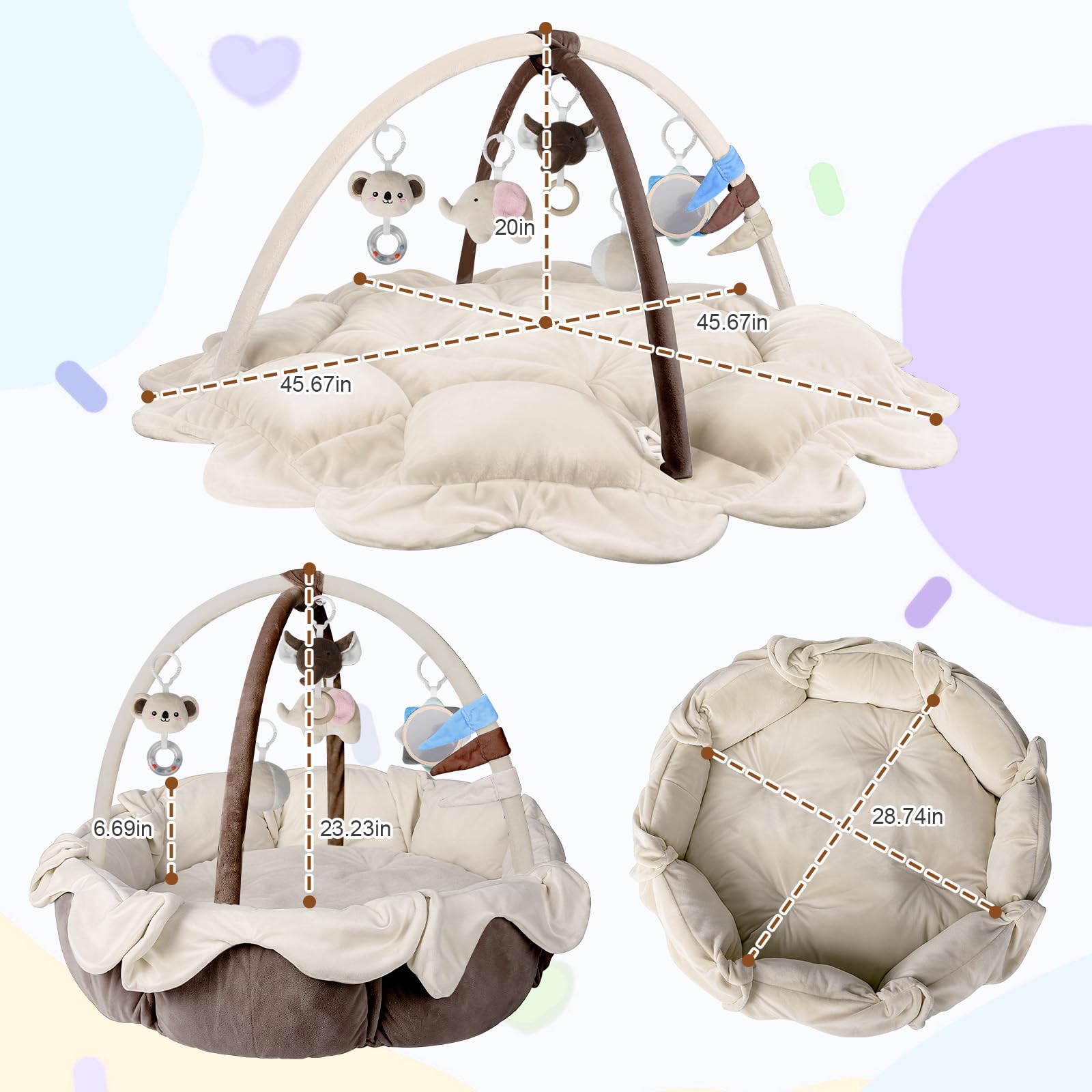 Omzer color-block design adds cheerful decor and makes a thoughtful baby-gift.