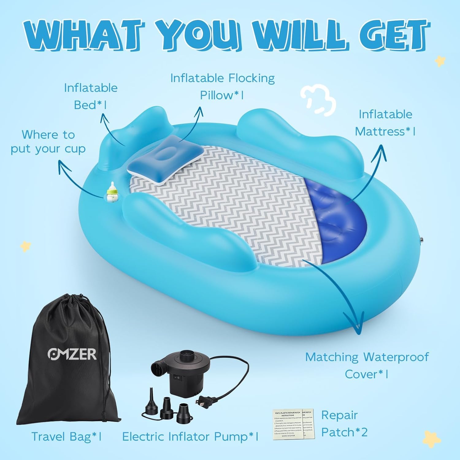 OMZER durable PVC construction withstands travel wear and tear