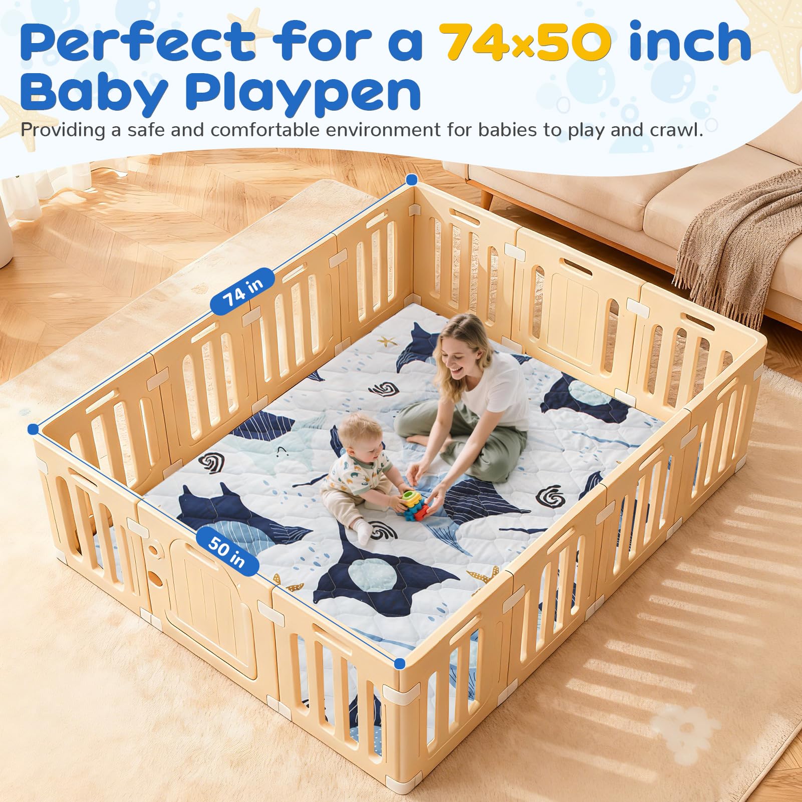 Omzer Elasti-Foam 1.2-inch layer provides cushioned support for crawling