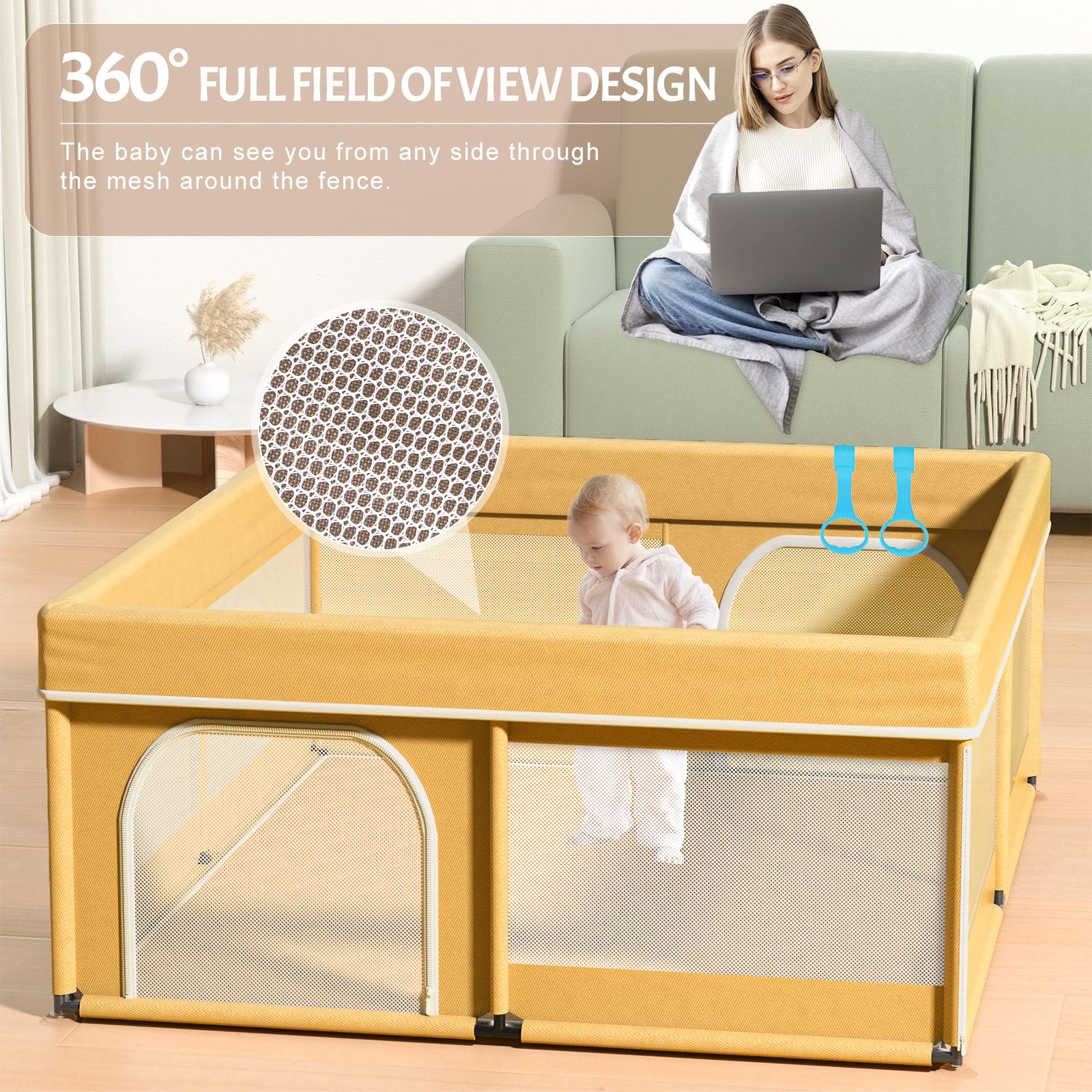 Omzer external gate with zipper allows convenient interaction and access