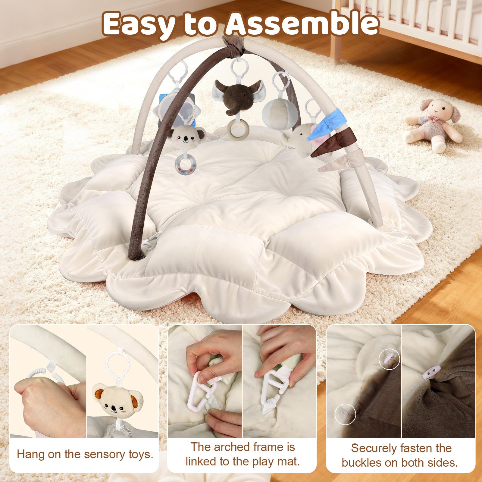 Omzer machine-washable mat simplifies cleaning after busy play sessions.