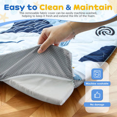 Omzer play mat non-slip base keeps mat secure on hard floors