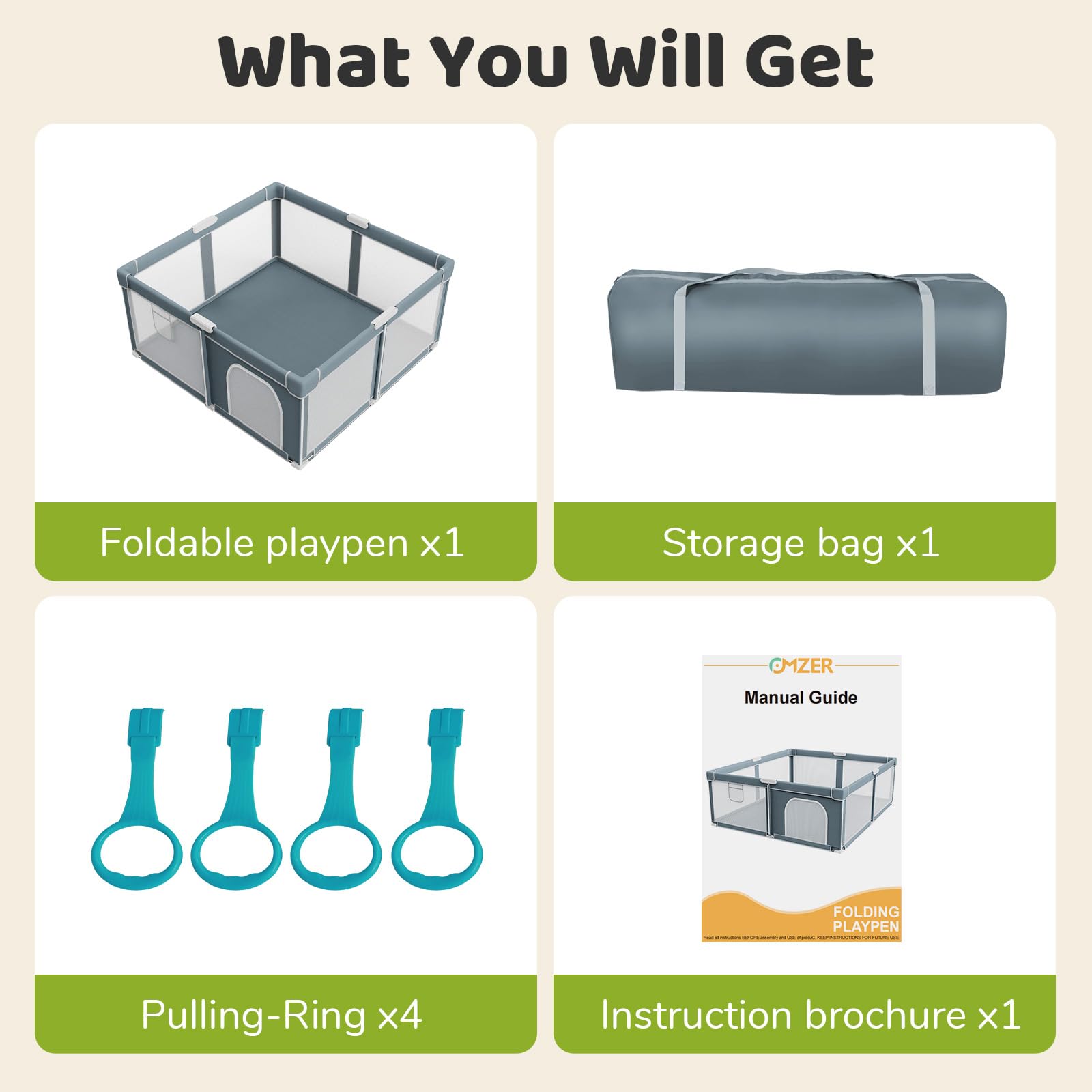 Omzer carry bag ready playpen fits trunk storage and travel.