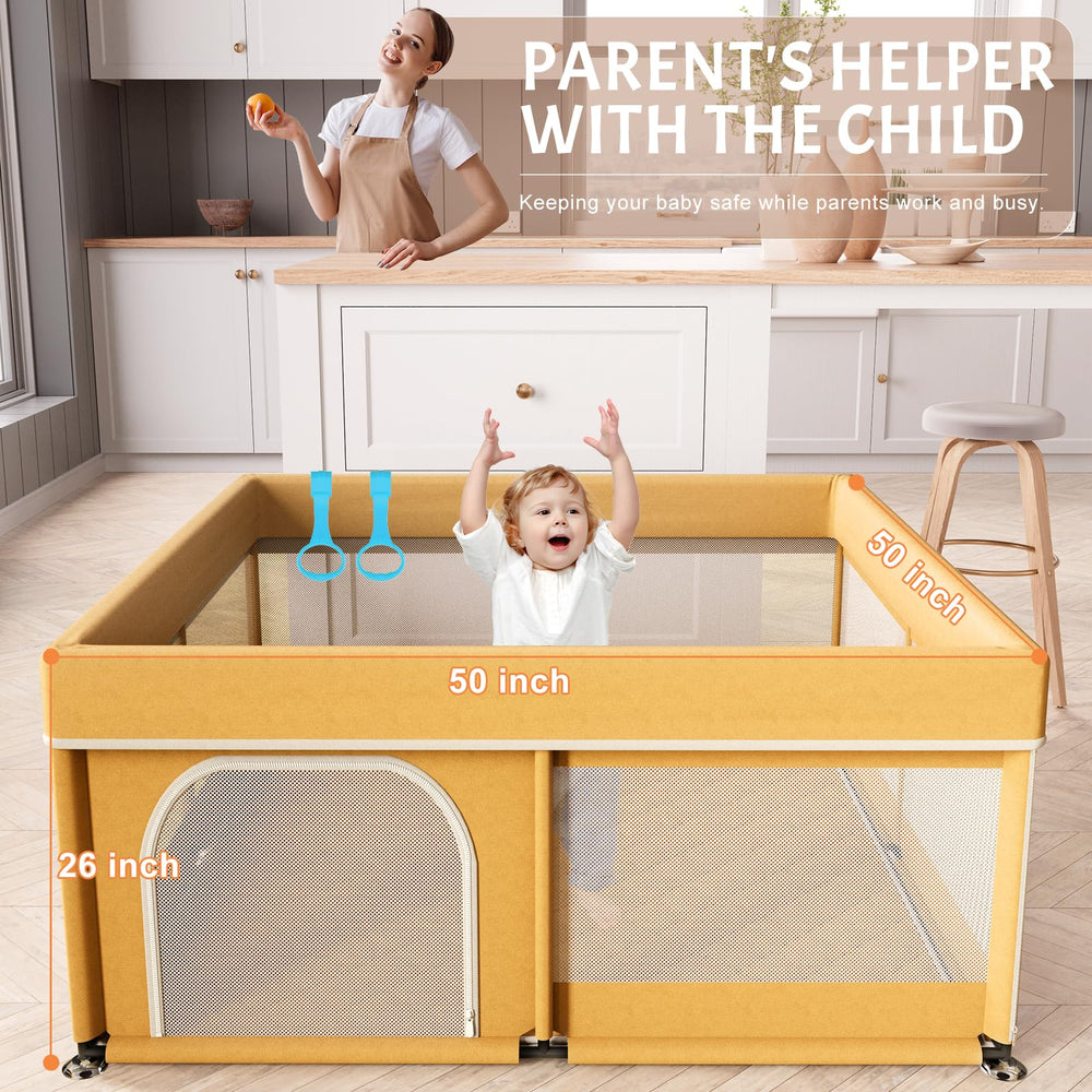 Omzer playpen mat soft-padding interior for comfy crawl and toddler sessions