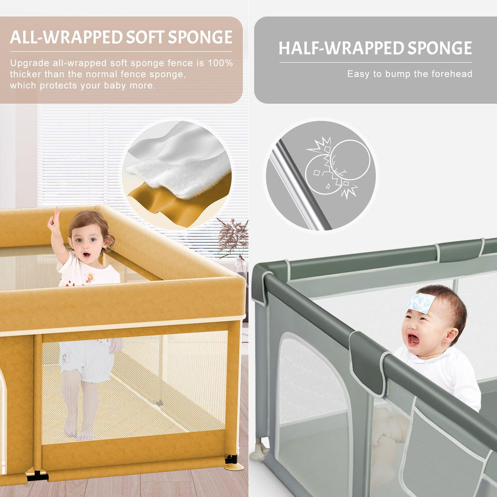 Omzer playpen safety suction cups ensure stable setup on floors