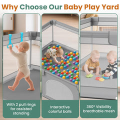 omzer playpen suction cups secure edges for stable boundaries during indoor use.