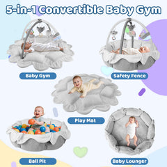 Omzer Plush sensory toys attached invite grasping and exploration during early play sessions.