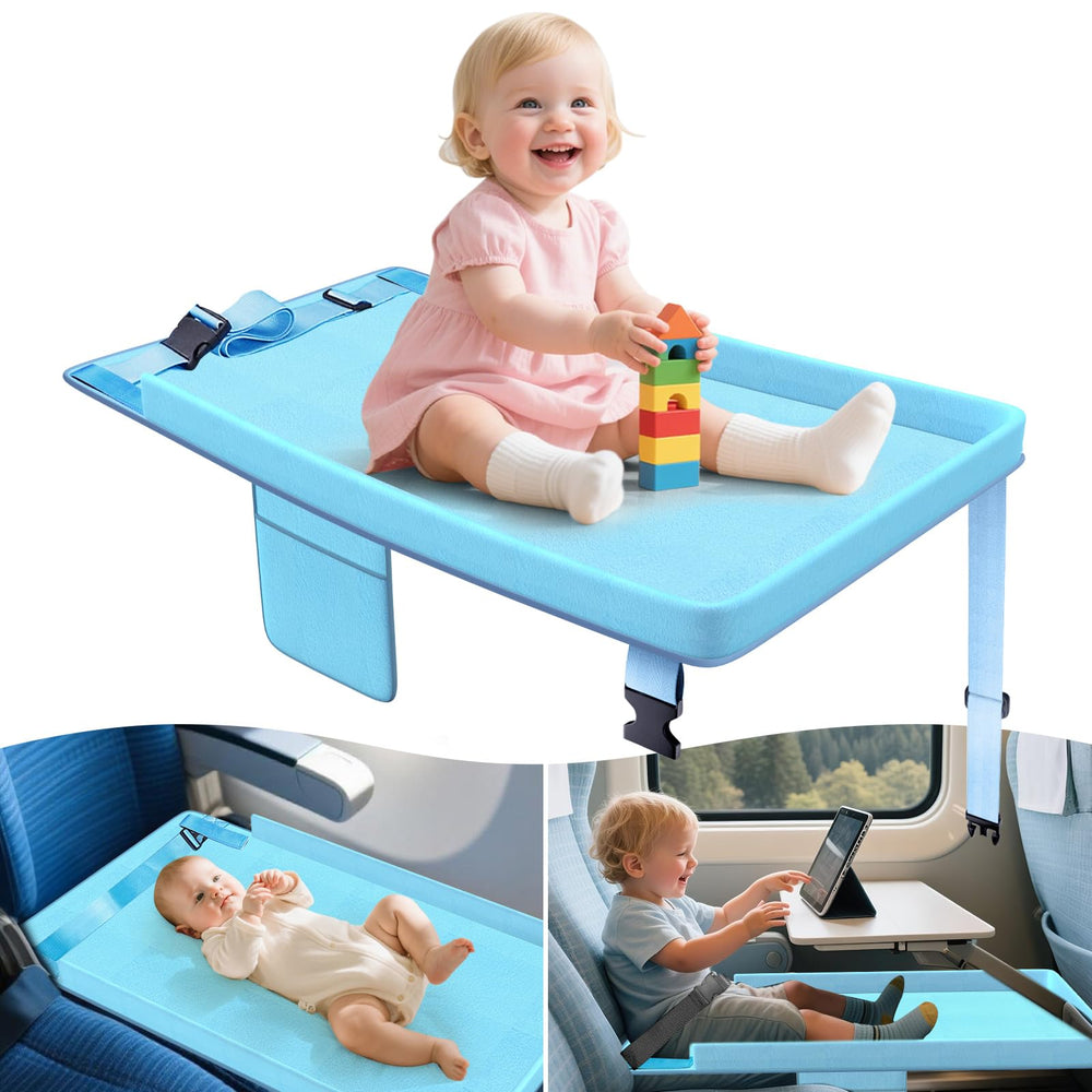 Omzer Toddler Airplane Bed folded-compact for easy travel storage.